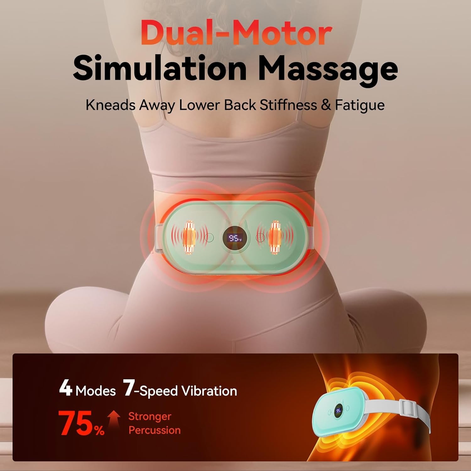 ThermaEase vibration massage feature infographic