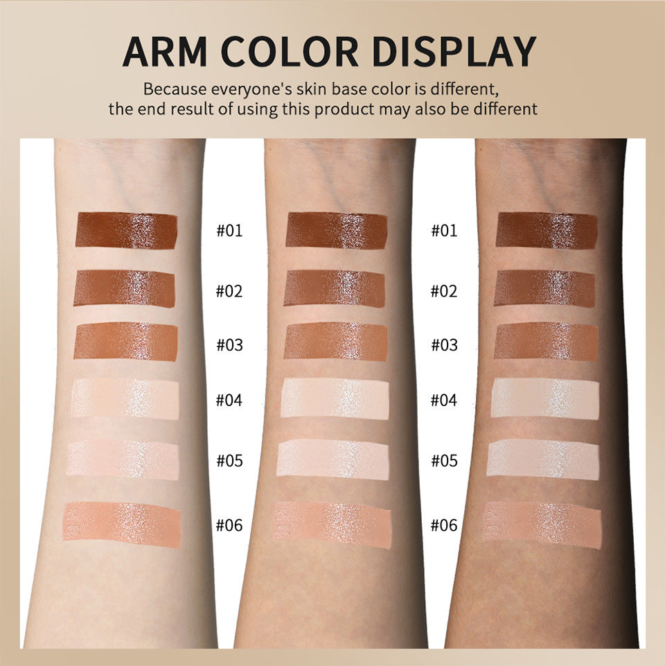 SilkTint shade swatches 01 through 06 shown on three different skin tones