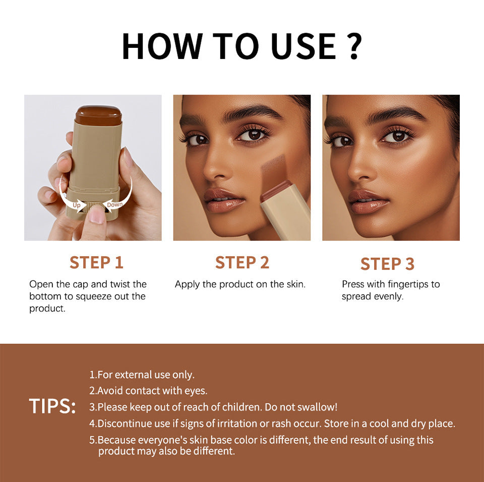 How to use SilkTint: twist the base, apply to skin, blend with fingertips