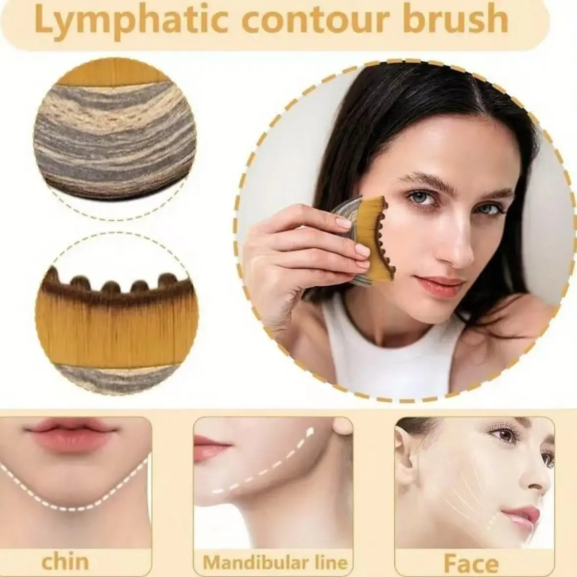 SculptSweep contour face brush with curved handle and soft dense bristles