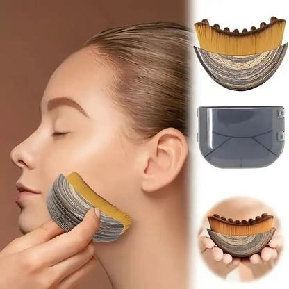 SculptSweep contour face brush with curved handle and soft dense bristles